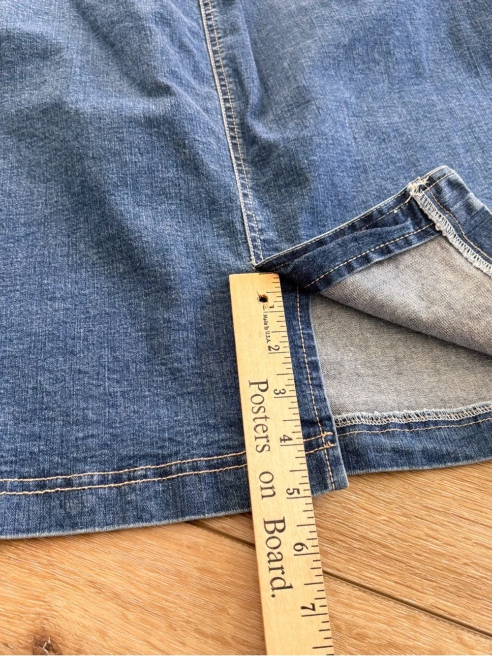 Gloria Vanderbilt Denim Jeans Skirt Stretch Blue Pockets Pencil Womens Size 16